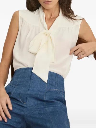 Veronica Beard Magnolia Blouse In White