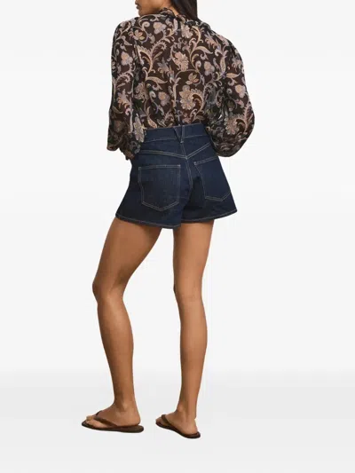 Veronica Beard Elijah Button-fastening Shorts In Blue