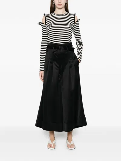 Junya Watanabe Striped Cold-shoulder Top In Multi