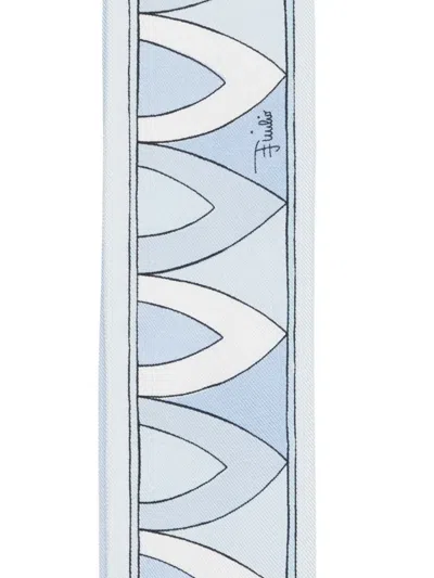 Pucci Patterned Silk Scarf In Metallic