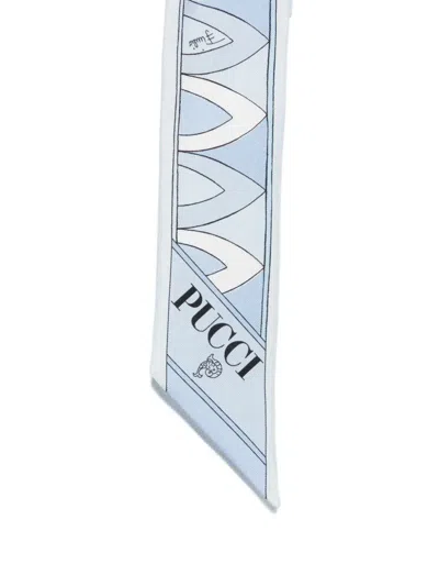 Pucci Patterned Silk Scarf In Metallic