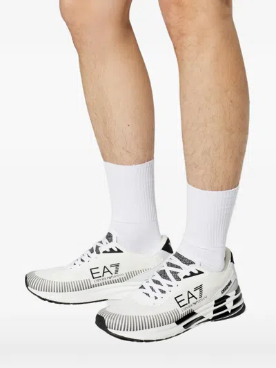 Ea7 Sneaker In Breathable Technical Fabric In White