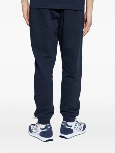 Ea7 Logo Track Pants In Blue
