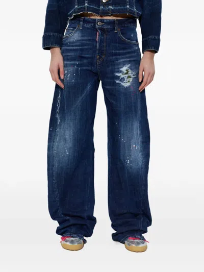 Dsquared2 Distressed Trousers In Multi