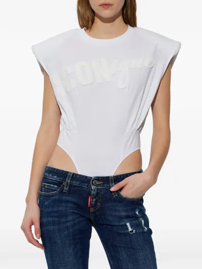 Dsquared2 Logo-embellishment Bodysuit In White