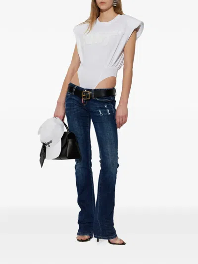 Dsquared2 Logo-embellishment Bodysuit In White
