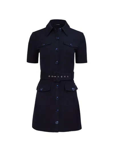 Toccin Lydia Short Sleeve Snap-front Dress In Brown