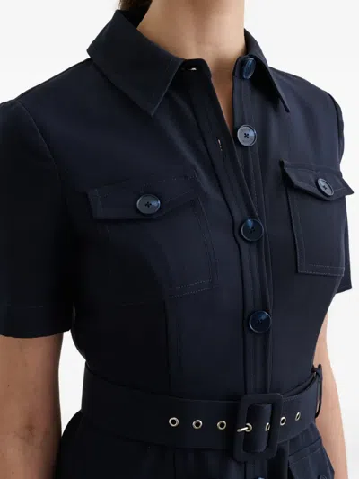 Toccin Lydia Short Sleeve Snap-front Dress In Brown