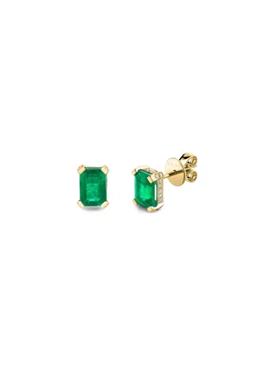 Shay Emerald Studs Earrings In Gray