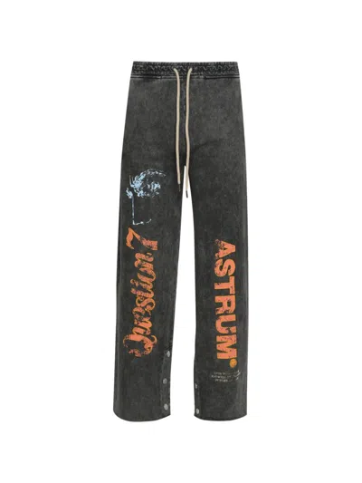 Astrum Question 7 Drawstring Graphic Trousers In Gray