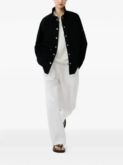 Studio Nicholson Dash Press-stud Suede Jacket In Black