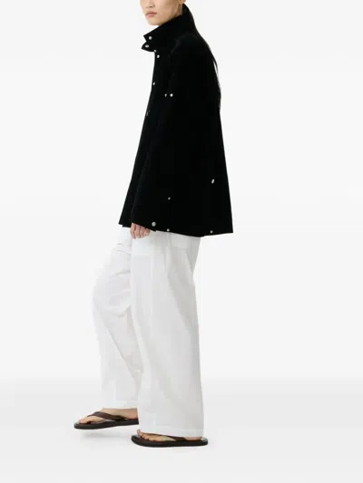 Studio Nicholson Dash Press-stud Suede Jacket In Black