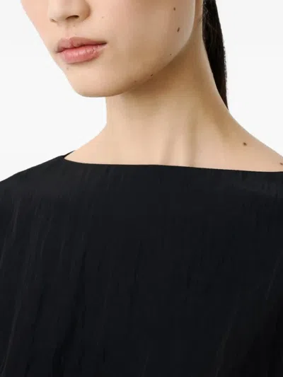 Studio Nicholson Bascom Short-sleeve Back-button Top In Black