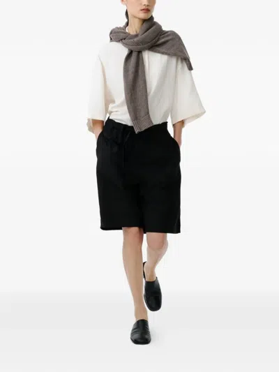 Studio Nicholson Demba Elasticated Herringbone Shorts In Black