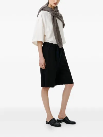 Studio Nicholson Demba Elasticated Herringbone Shorts In Black