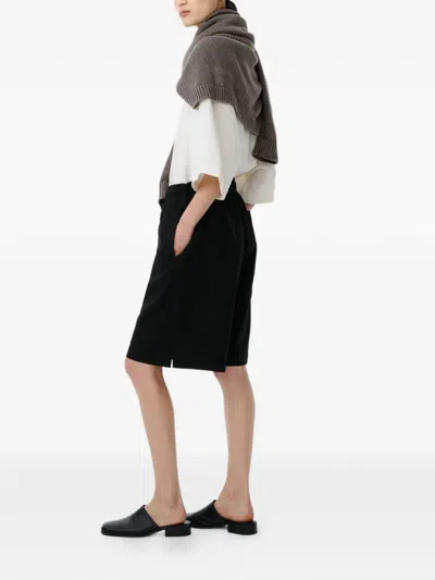 Studio Nicholson Demba Elasticated Herringbone Shorts In Black