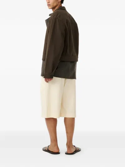 Studio Nicholson Piper Patch Pockets Cropped Jacket In Brown