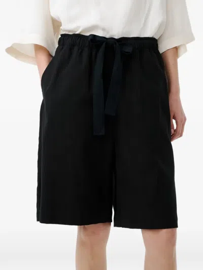 Studio Nicholson Demba Elasticated Herringbone Shorts In Black