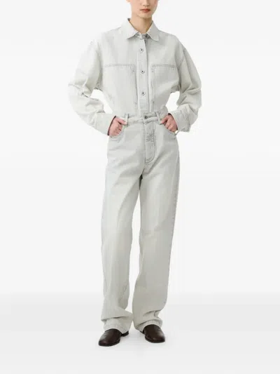 Studio Nicholson Barra Five-pocket Jeans In Silver
