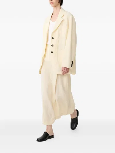 Studio Nicholson Bryde Button Patch Pocket Skirt In Yellow