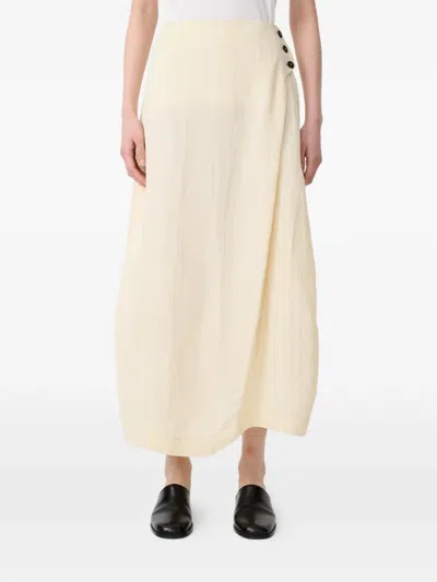 Studio Nicholson Bryde Button Patch Pocket Skirt In Yellow