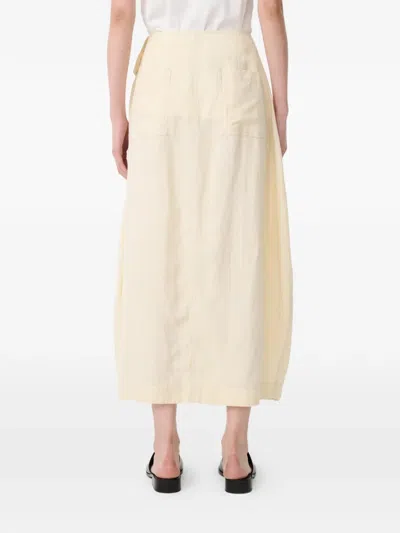 Studio Nicholson Bryde Button Patch Pocket Skirt In Yellow