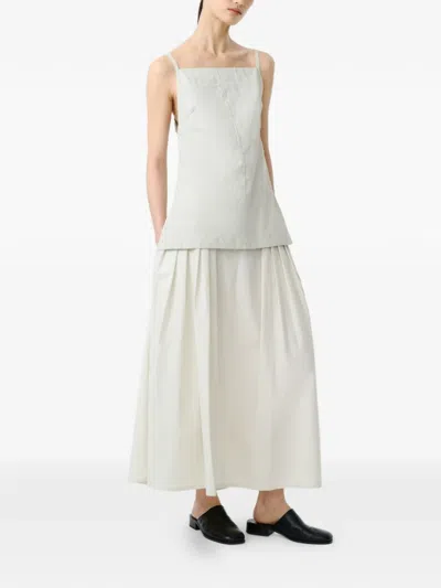 Studio Nicholson Raddle Slender Strap Side Vent Top In Neutral