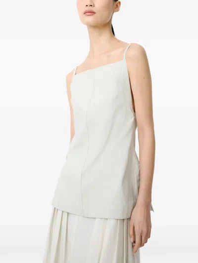 Studio Nicholson Raddle Slender Strap Side Vent Top In Neutral