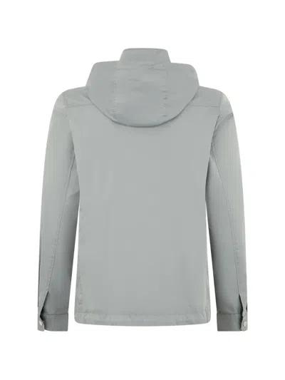 Moorer Hooded Button Jacket In Gray