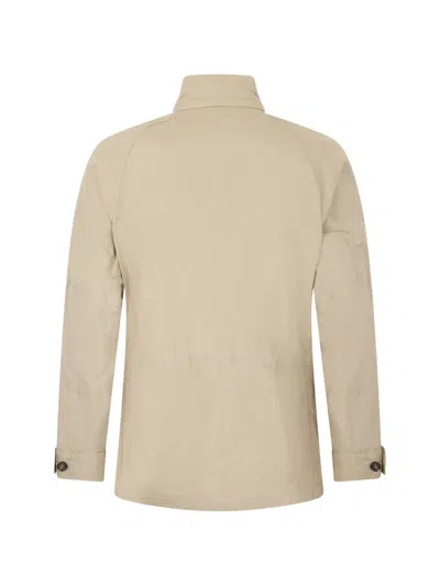 Moorer Button Front Pocket Jacket In Neutral