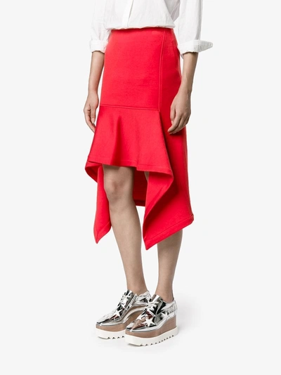 Shop Marni Asymmetric Skirt In Red