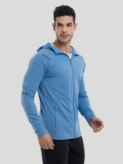 Fioboc Smoothblend Quick Dry Sports Fitness Hooded Jacket In Blue