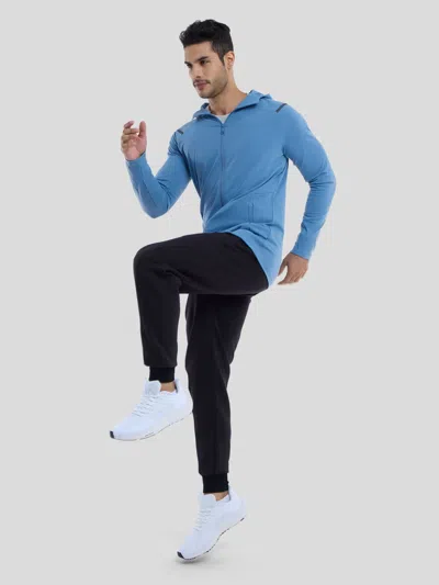 Fioboc Smoothblend Quick Dry Sports Fitness Hooded Jacket In Blue