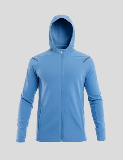 Fioboc Smoothblend Quick Dry Sports Fitness Hooded Jacket In Blue