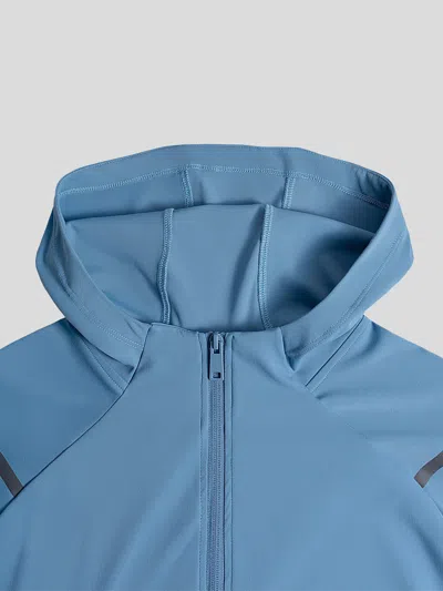 Fioboc Smoothblend Quick Dry Sports Fitness Hooded Jacket In Blue