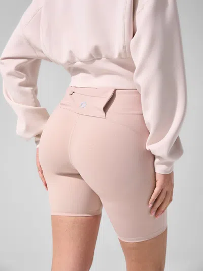 Fioboc Smoothblend Tummy Control Shaping High-waisted Short Leggings With Zip Pocket In Pink