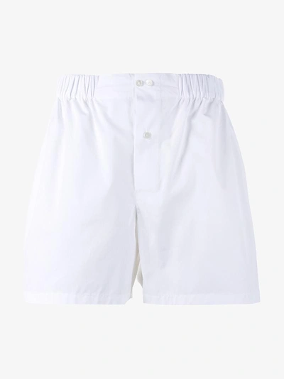 Shop Miu Miu Wide Leg Shorts In White