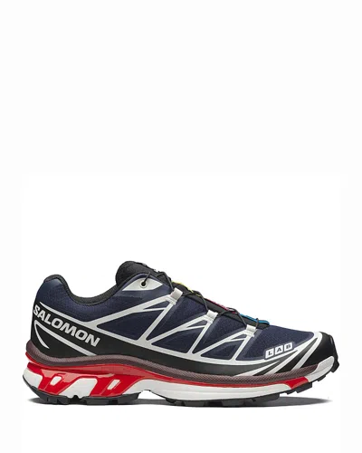 Salomon Xt-6 Blue Sneaker With Logo Applied On The Tongue And Chunky Sole In Fabric Unisex In Multi