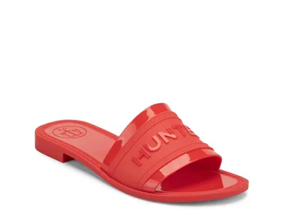 Hunter Marina Slide Sandal In Red