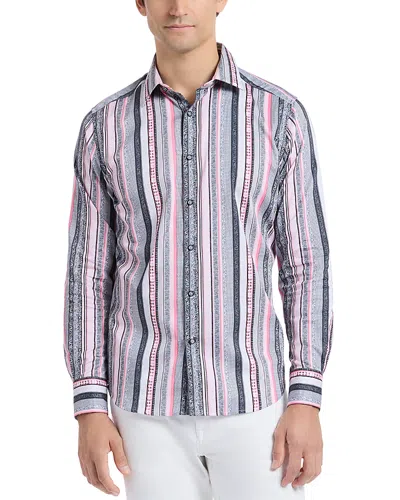 Robert Graham Bramshaw Mixed Stripe Stretch Cotton Button-up Shirt In Pink