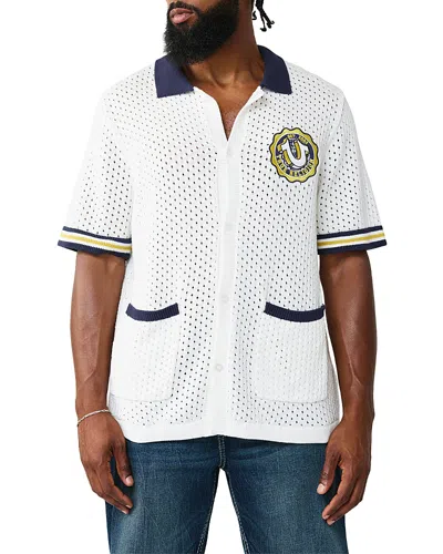 True Religion Horseshoe Crest Knit Shirt In Multi