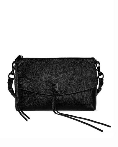 Rebecca Minkoff Darren Small Leather Top Zip Leather Shoulder Bag In Black