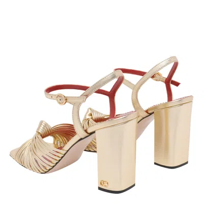 Valentino Garavani 90mm Vlogo Anne Metallic Leather Block-heel Sandals In Yellow