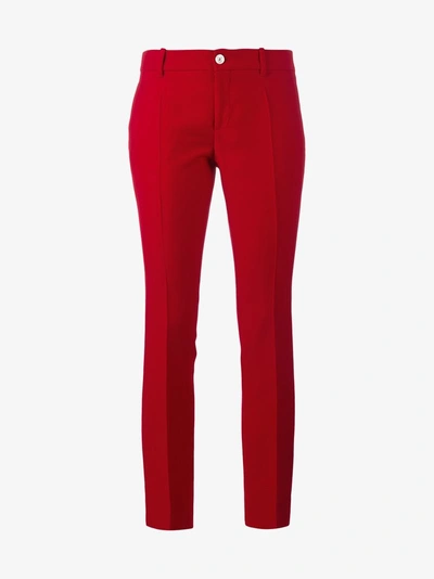 Shop Gucci Bootcut Trousers In Red