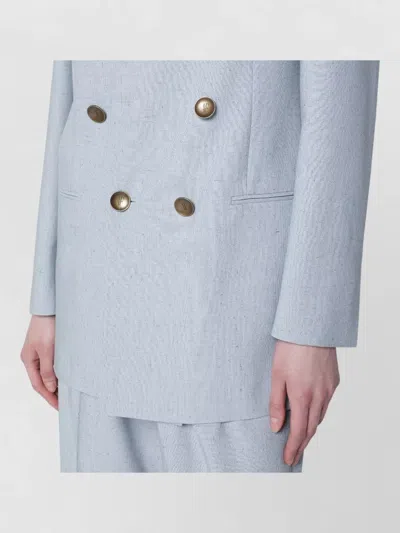 Alberta Ferretti Jacket Long Sleeves Padded Shoulders Buttons Lapels In Gray