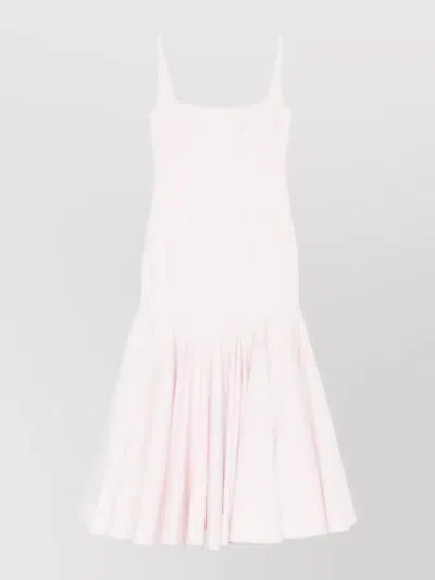 Jacquemus Agave Flared Midi Dress With Square Neckline In White