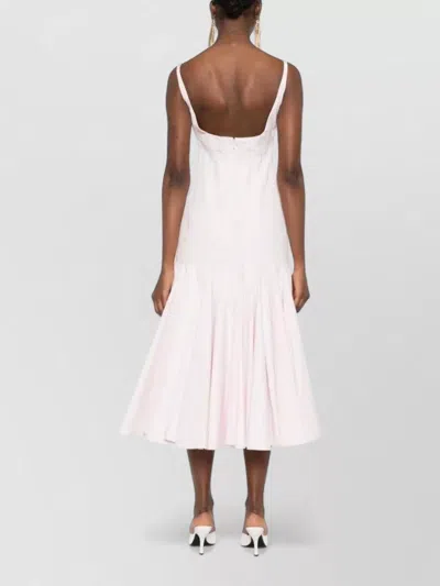 Jacquemus Agave Flared Midi Dress With Square Neckline In White