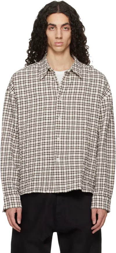 Studio Nicholson Checked-pattern Button-fastening Shirt In Black