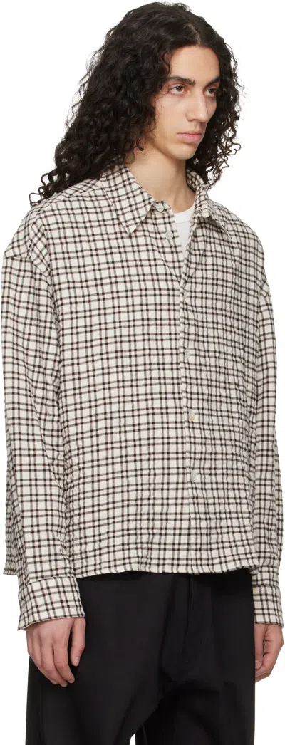Studio Nicholson Checked-pattern Button-fastening Shirt In Black