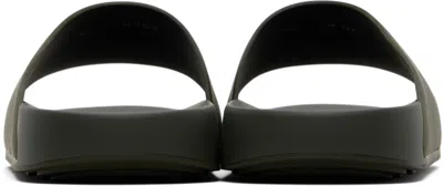 Givenchy Black Sandals With Wide Band And Contrasting Logo Patch In Rubber Man